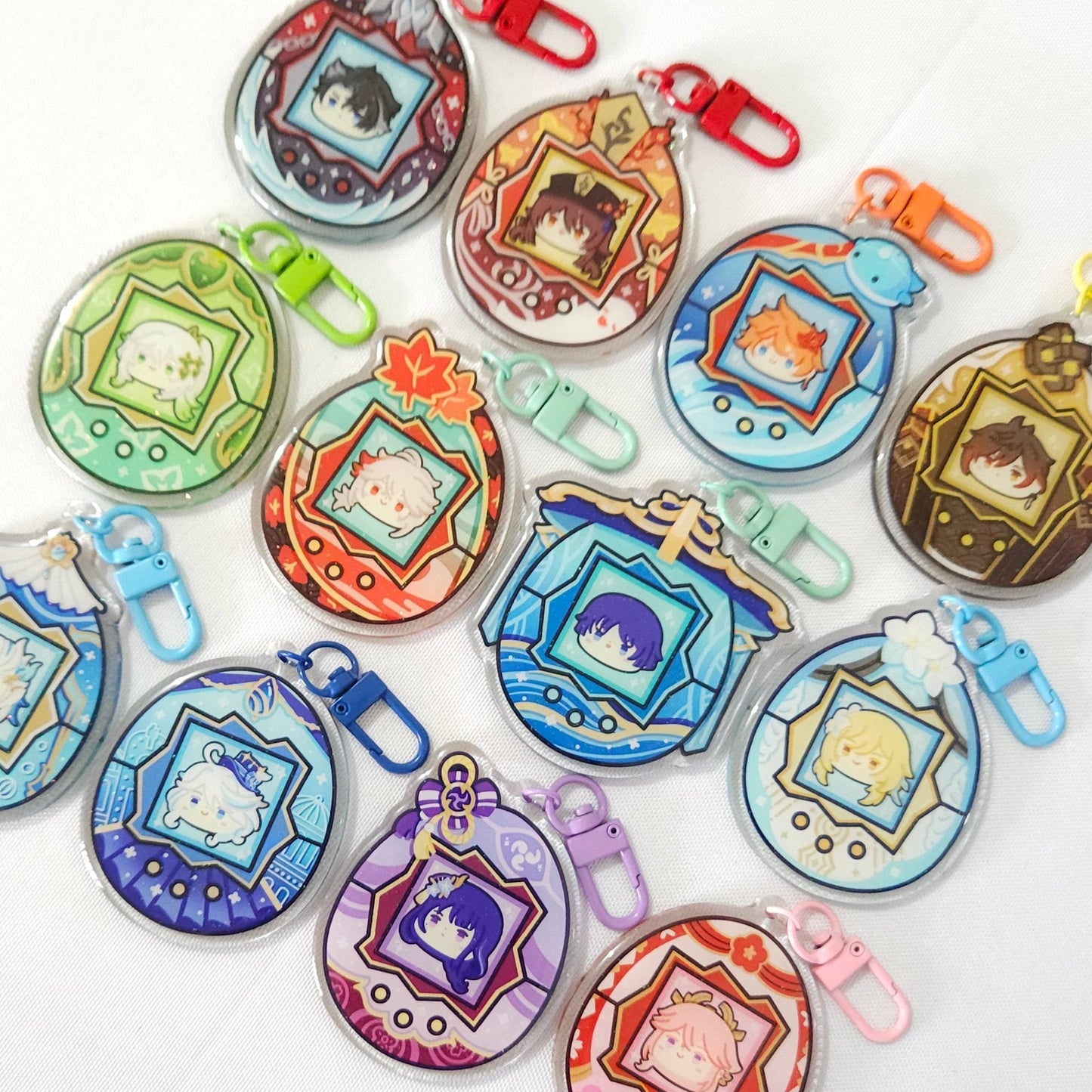 Genshin Tamagotchi Keychains