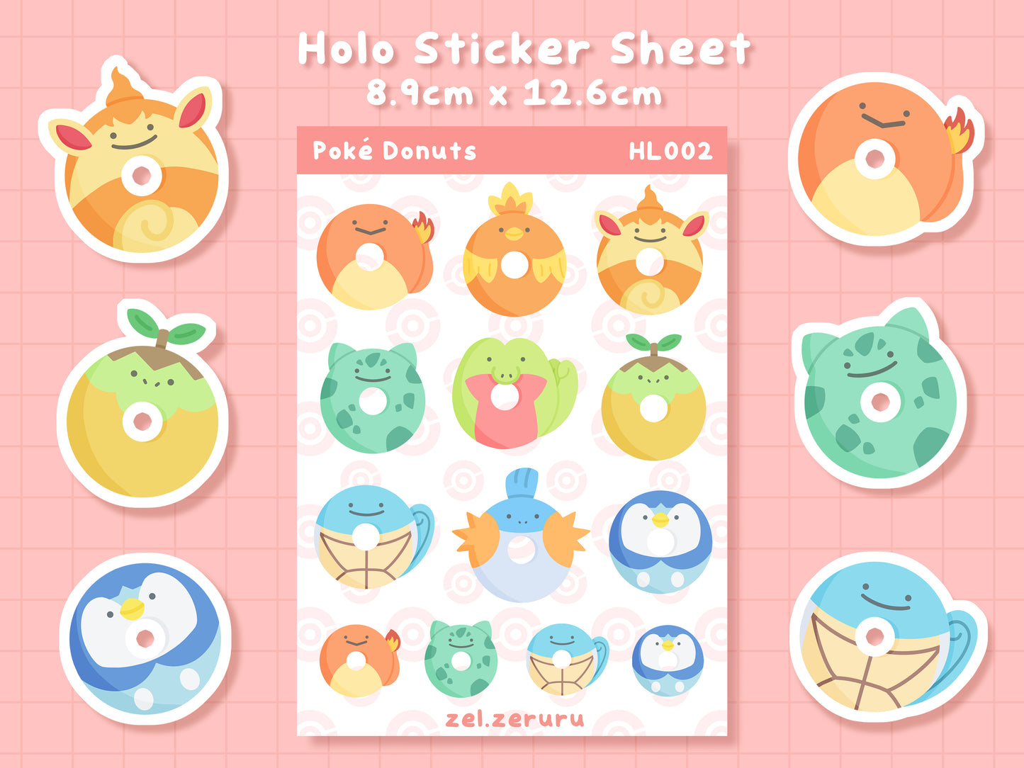 Pokemon Donuts Sticker Sheet