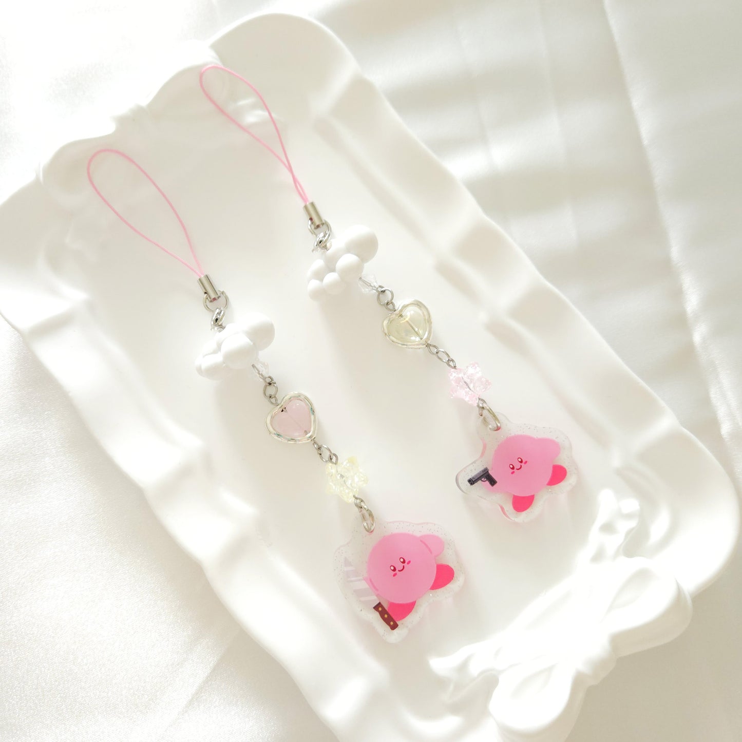 Kirby Beaded Phone Charm