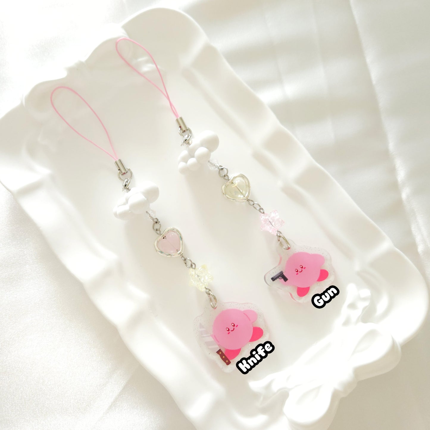Kirby Beaded Phone Charm