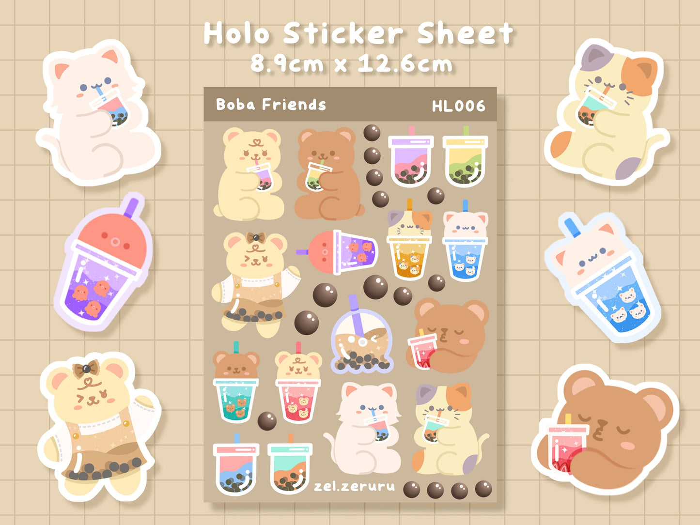 Boba Friends Sticker Sheet